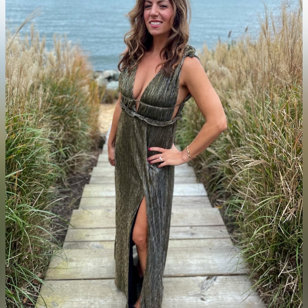 Gold Metallic Maxi Dress